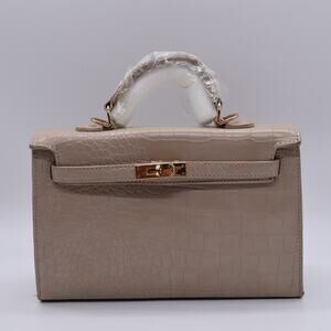 Francesca's Becca Structured Crocodile Satchel Purse Handbag NWT